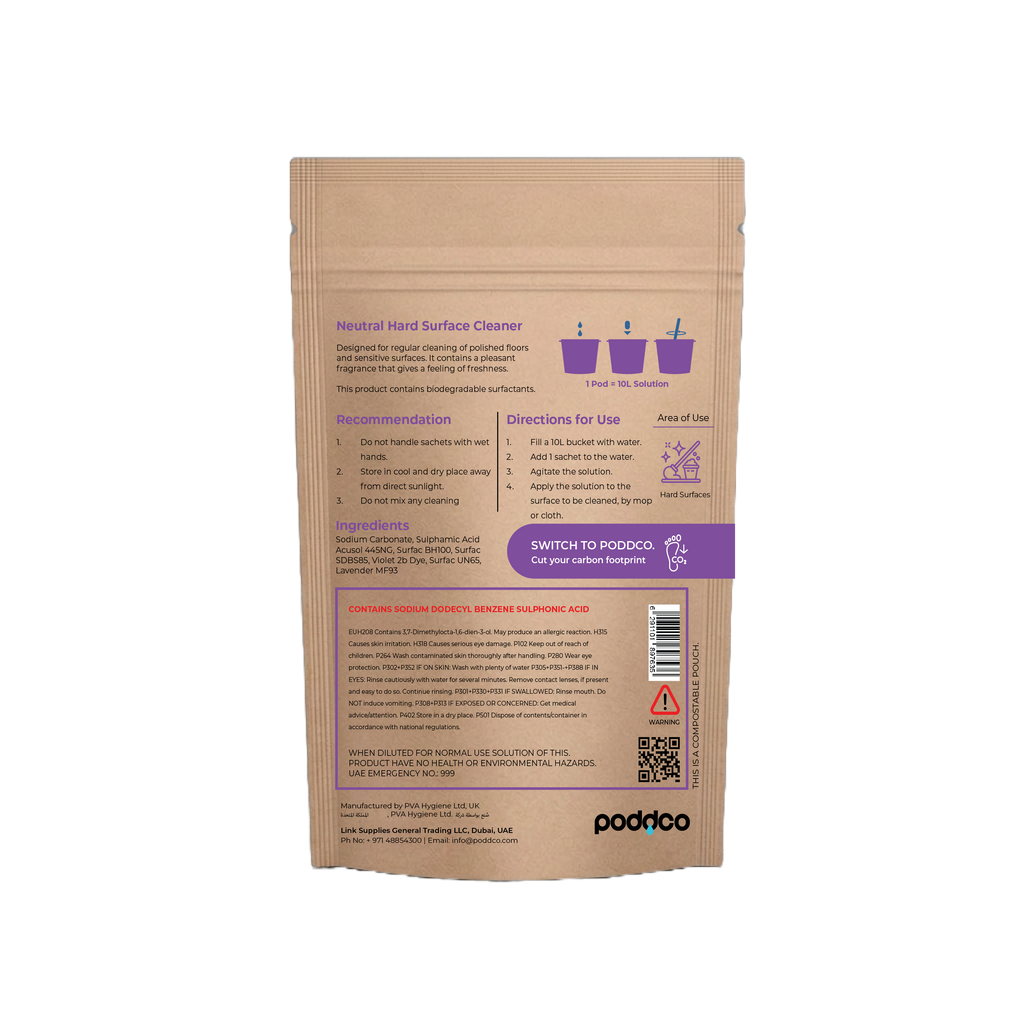 Poddco Neutral Hard Surface Floor Cleaner Pods