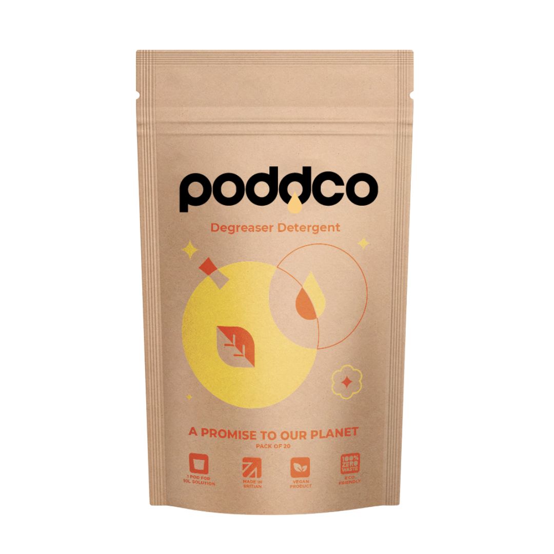 Poddco Degreaser Detergent Pod front view, eco degreaser pod for kitchens and food prep areas, UAE