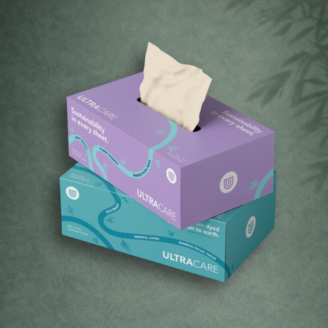 eco friendly bamboo facial tissue box ultracare 170 sheets dubai
